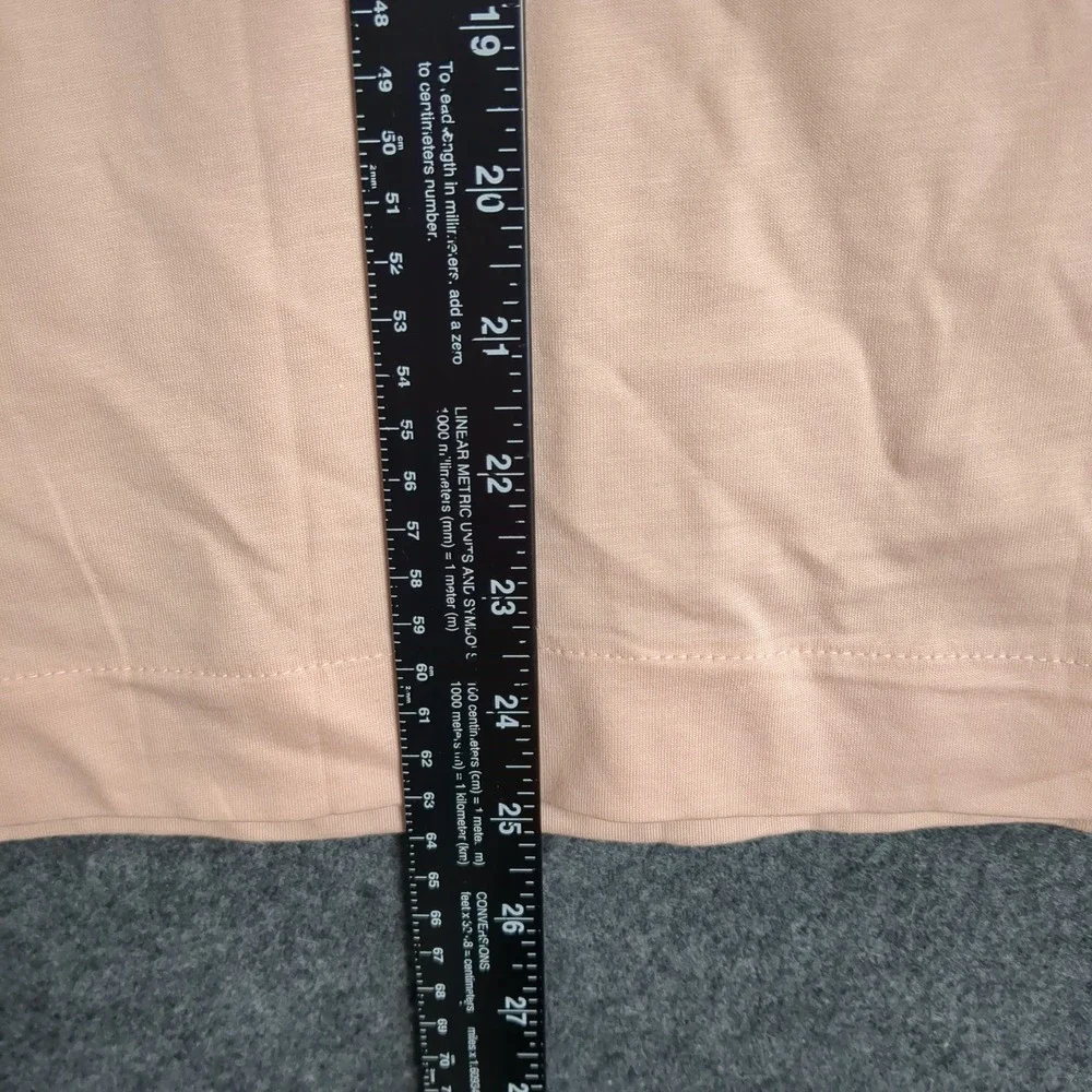 Banana Republic Womens‎ Large Peach Pink Puff Sleeve Scoop Neck Jersey Knit Top